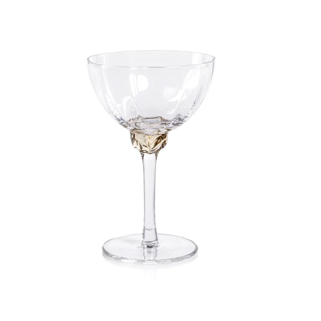 Colleen Jewel Stem Martini Cocktail Glasses, Set of 4 - Glass Close Up | Bone & Brass