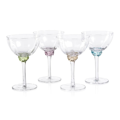 Colleen Jewel Stem Martini Cocktail Glasses, Set of 4 | Bone & Brass