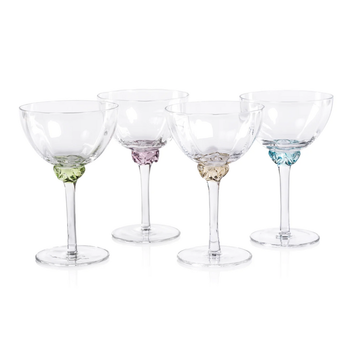 Colleen Optic Martini | Cocktail Glasses | Multicolor, Set of 4