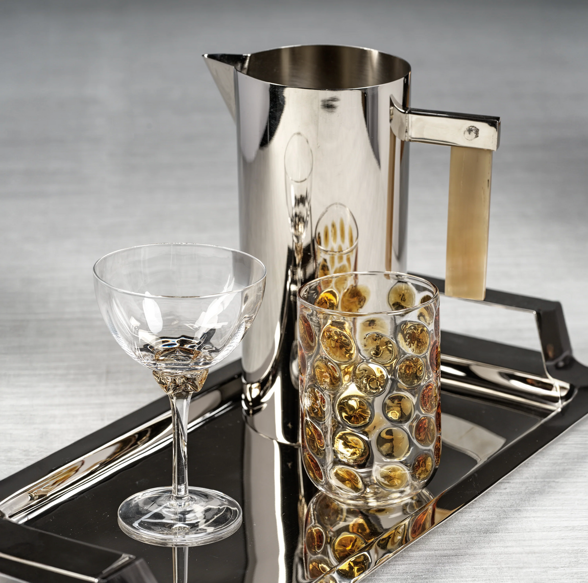 Colleen Optic Martini | Cocktail Glasses | Multicolor, Set of 4