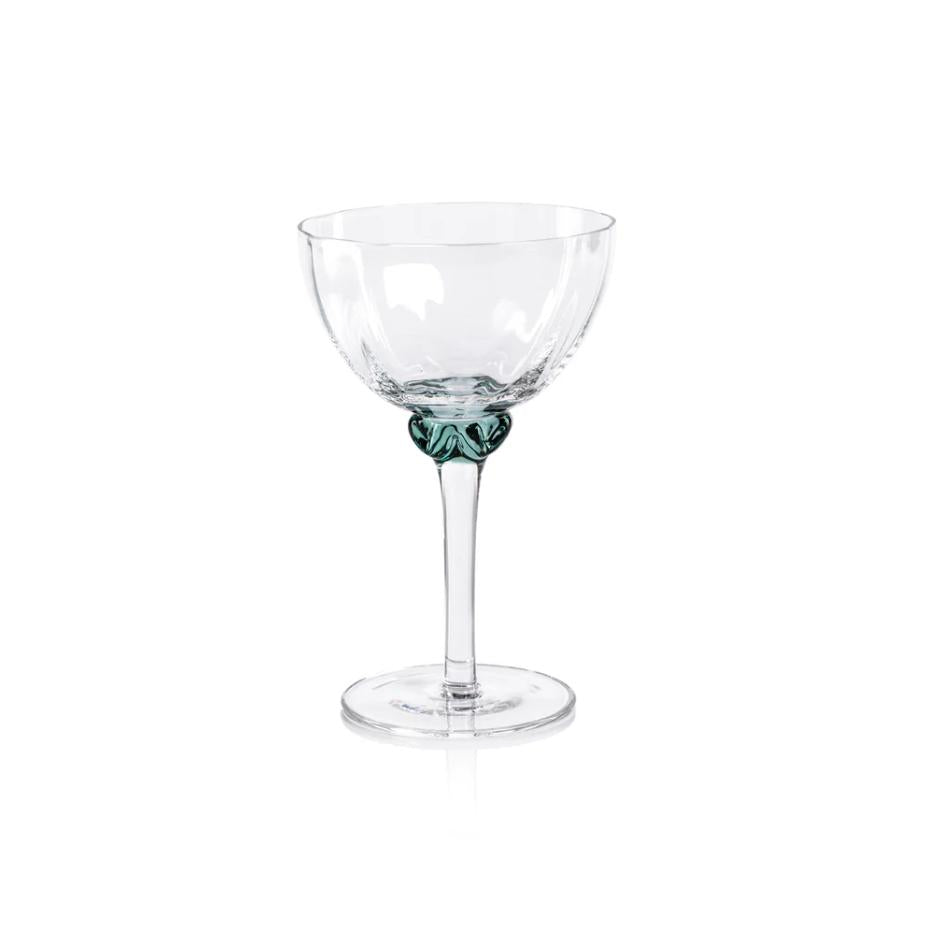 Colleen Jewel Stem Martini Cocktail Glasses, Set of 4 - Glass Close Up | Bone & Brass