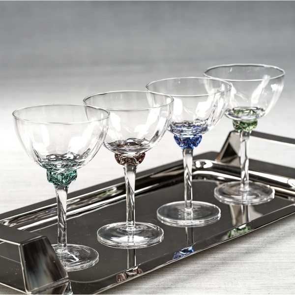 Colleen Optic Martini | Cocktail Glasses | Multicolor, Set of 4