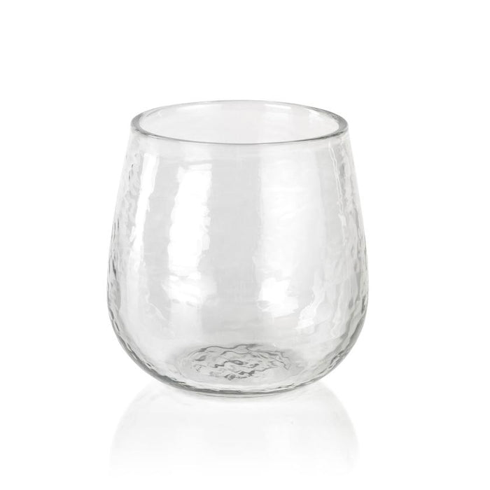 Garan Hammered Glass Stemless Tumblers, Set of 4