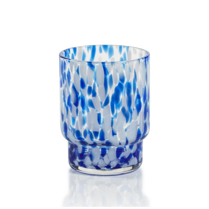 Adrian Blue & White Tortoise Tumbler Glasses, Set 6