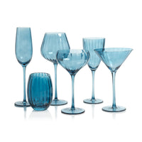 Madden Blue Cocktail Glasses, Set 4 - Glass Detail | Bone & Brass