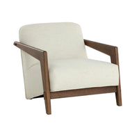 Bosco Ivory Linen & Oak Lounge Chair | Bone & Brass