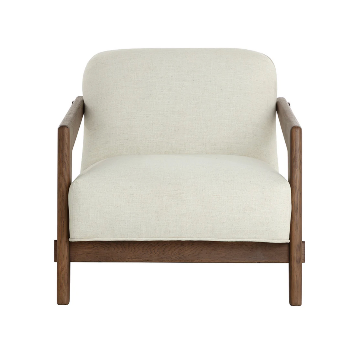 Bosco Ivory Linen & Oak Lounge Chair