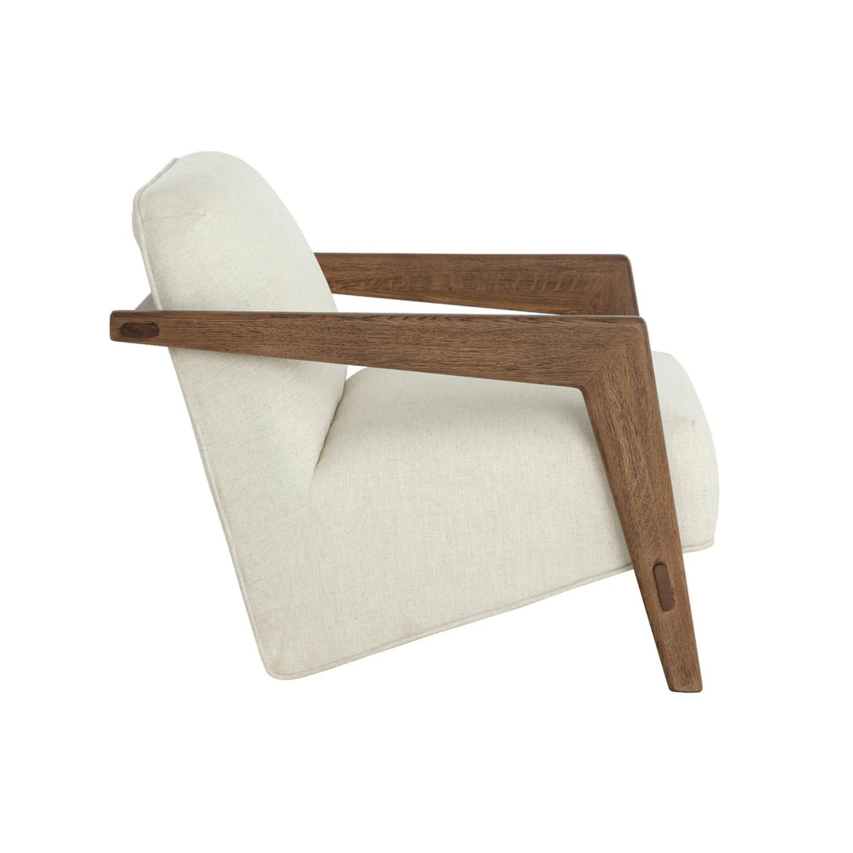 Bosco Ivory Linen & Oak Lounge Chair - Chair Upholstery Detail | Bone & Brass