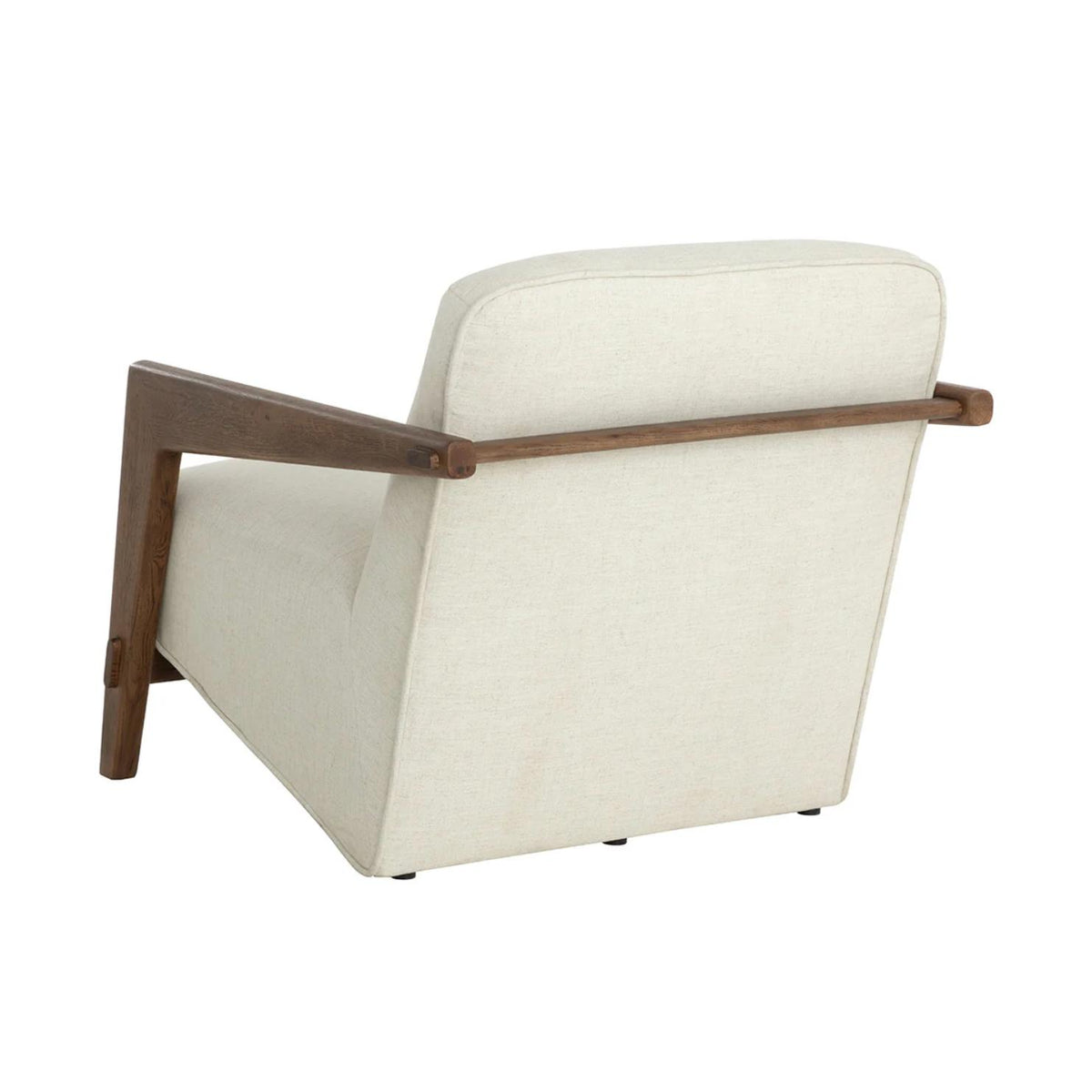 Bosco Ivory Linen & Oak Lounge Chair - Chair Detail | Bone & Brass
