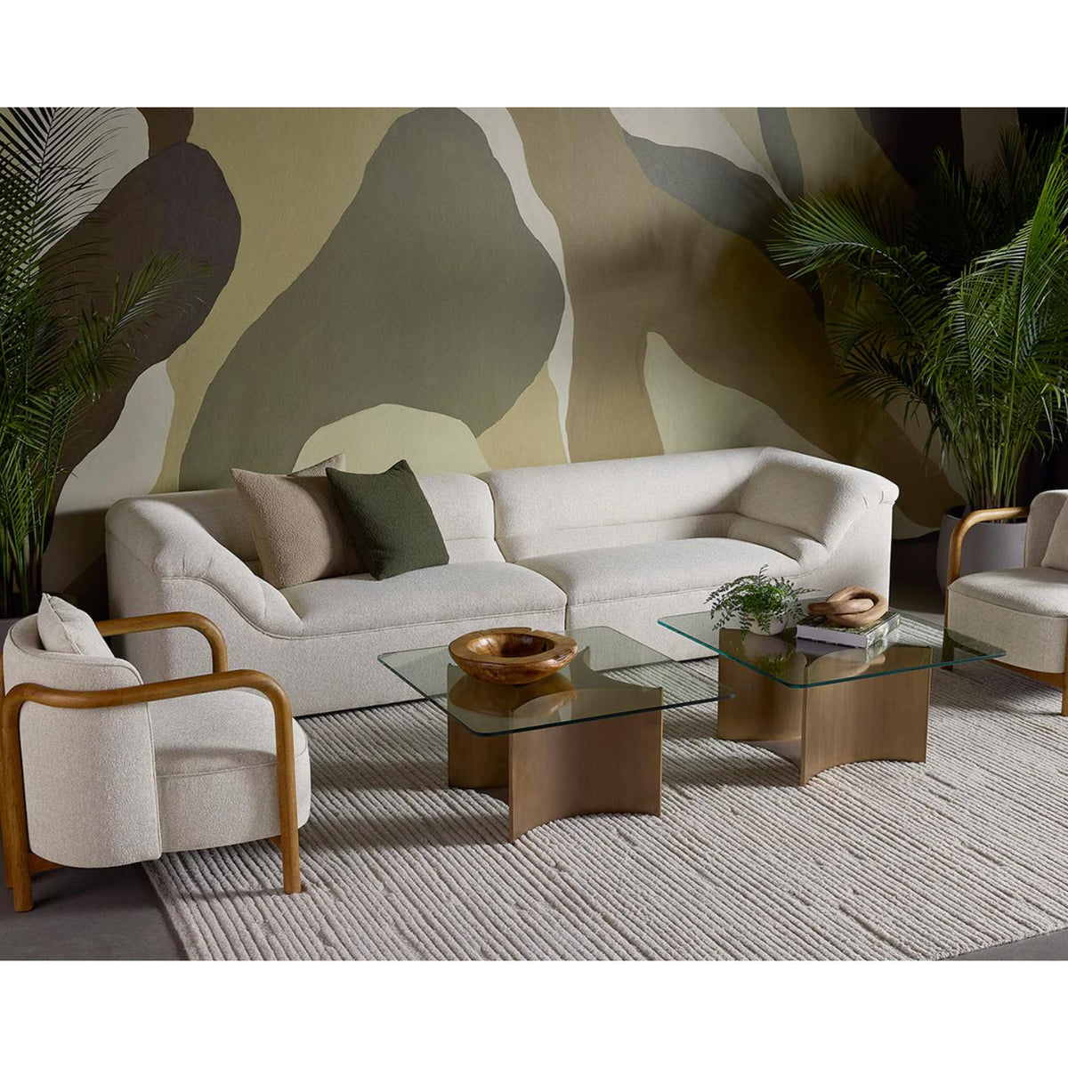 Gladys Dove Cream Sofa - Sofa Side View | Bone & Brass