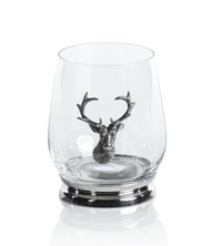 St. Anton Pewter and Glass Tumblers, Set of 4