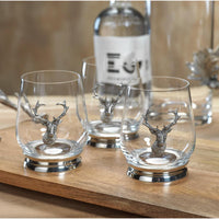 St. Anton Pewter Glass Tumblers, Set 4 - Tumbler Detail | Bone & Brass