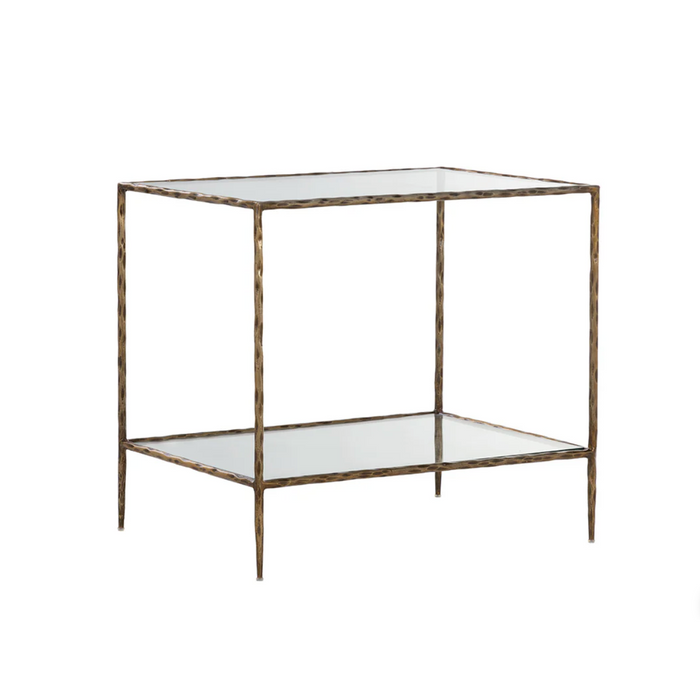 Emine Hammered Antique Brass Side Table