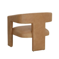 Cobourg Tan Leather Lounge Chair - Chair Side View | Bone & Brass