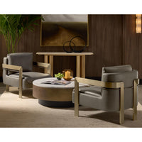 Garo Bravo Ash & Gold Lounge Chair - Chair Side View | Bone & Brass