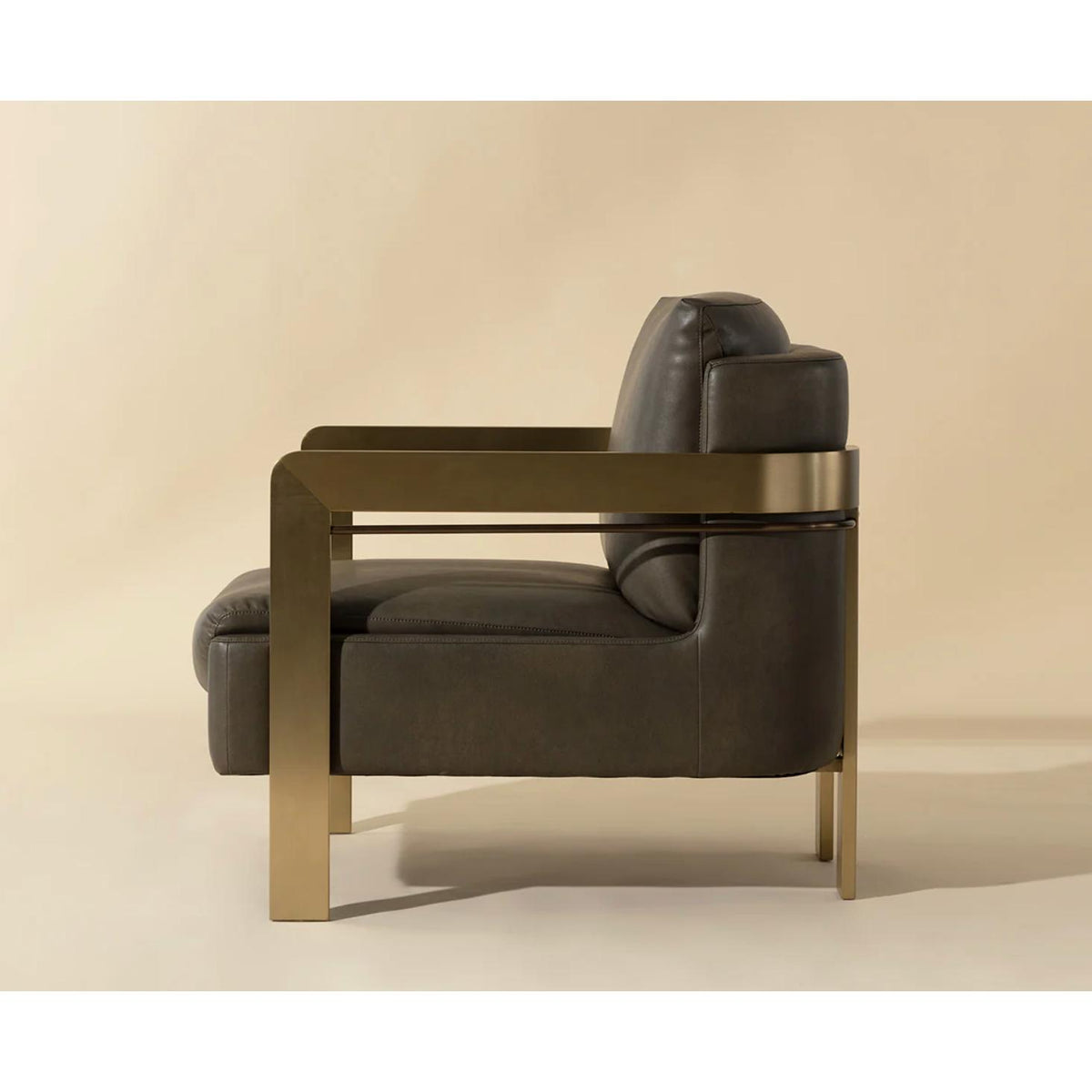 Garo Bravo Ash & Gold Lounge Chair - Chair Upholstery Detail | Bone & Brass