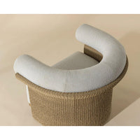 Asos Natural Wicker & Cream Upholstered Lounge Chair - Outdoor Chair View | Bone & Brass