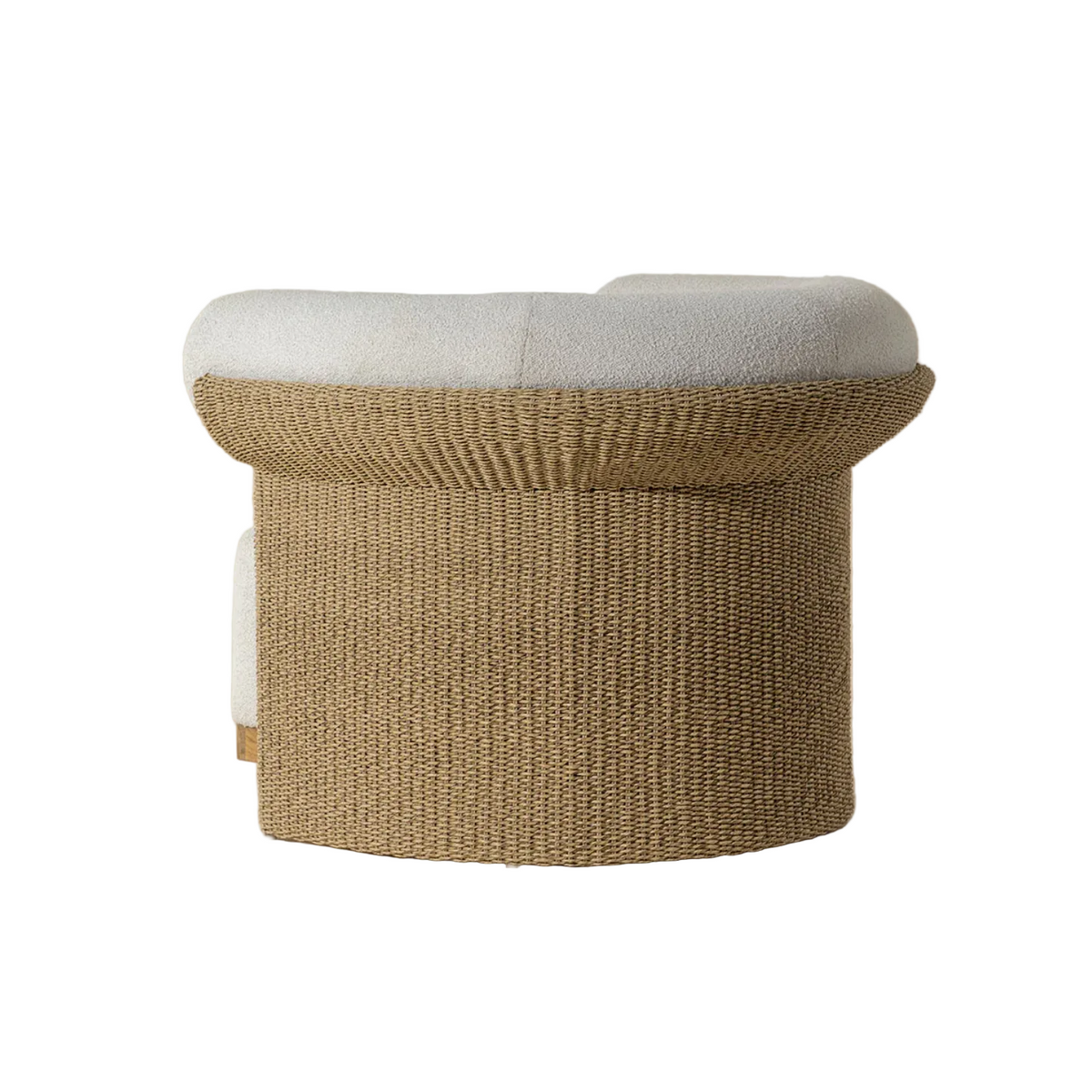 Asos Natural Wicker & Cream Upholstered Lounge Chair