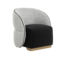 Fatina Black & White Lounge Chair | Bone & Brass