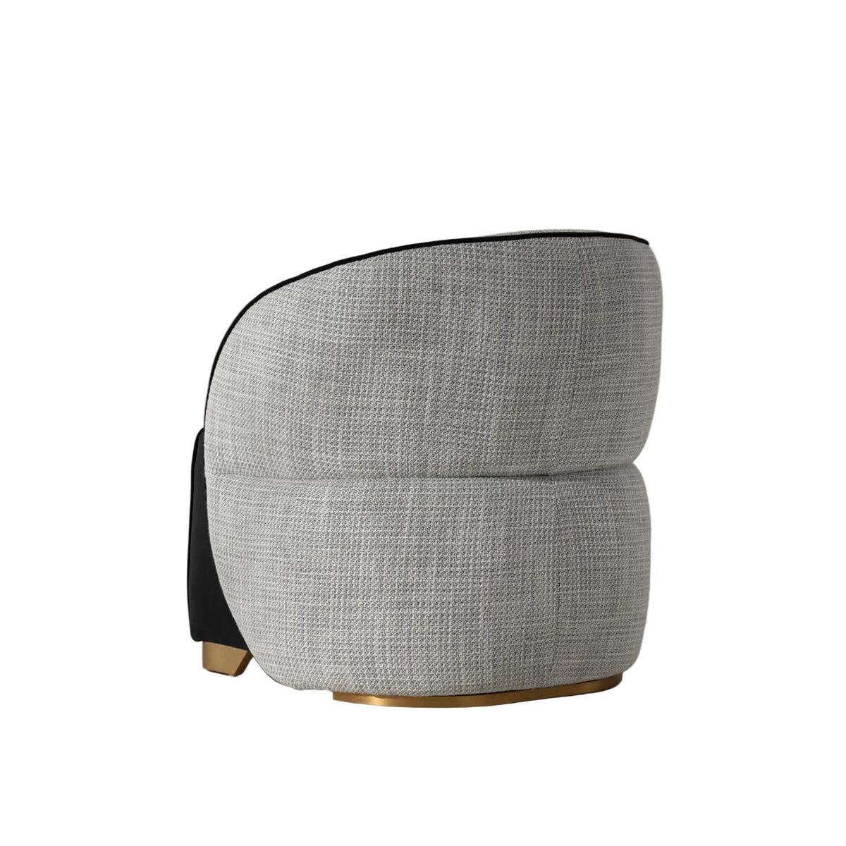 Fatina Black & White Lounge Chair - Chair Side View | Bone & Brass