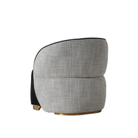 Fatina Black & White Lounge Chair - Chair Side View | Bone & Brass