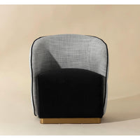 Fatina Black & White Lounge Chair - Chair Upholstery Detail | Bone & Brass