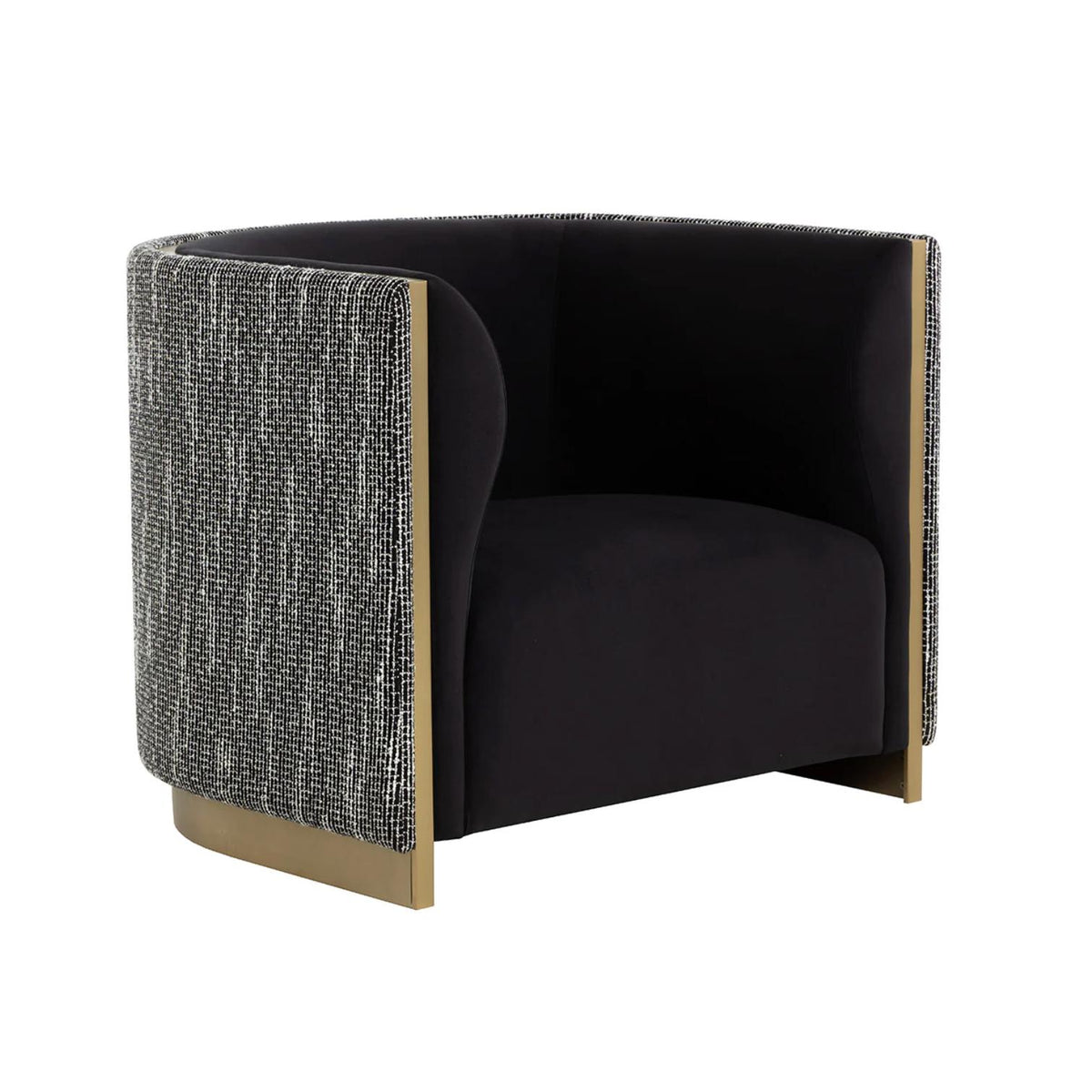 Larron Two-ToneBblack & Grey Lounge Chair | Bone & Brass
