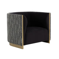 Larron Two-ToneBblack & Grey Lounge Chair | Bone & Brass