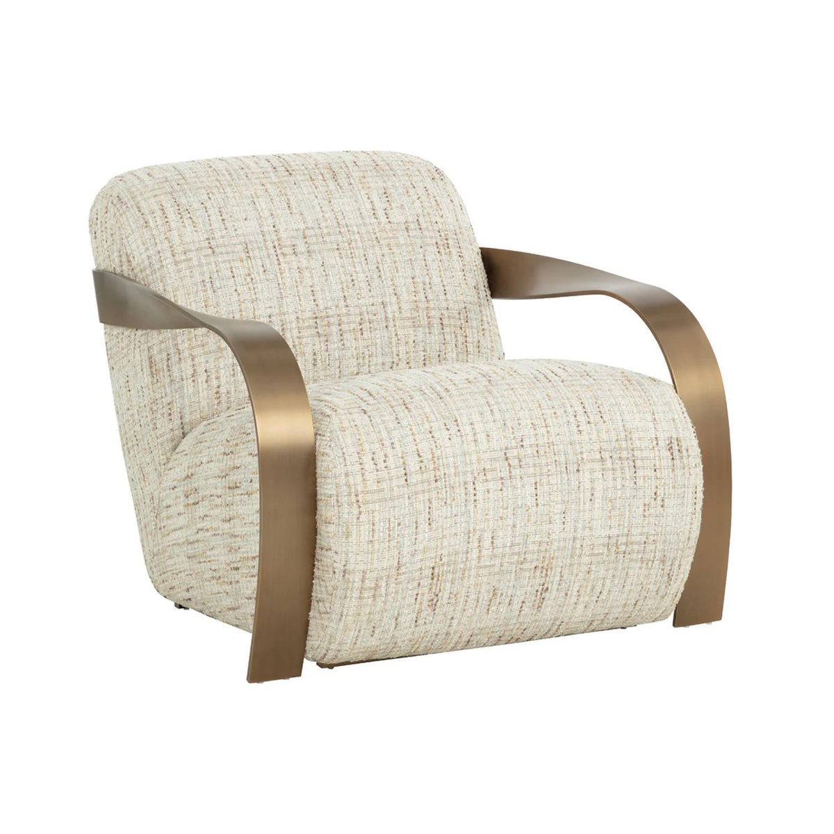 Sonesta Ivory & Antique Brass Lounge Chair | Bone & Brass