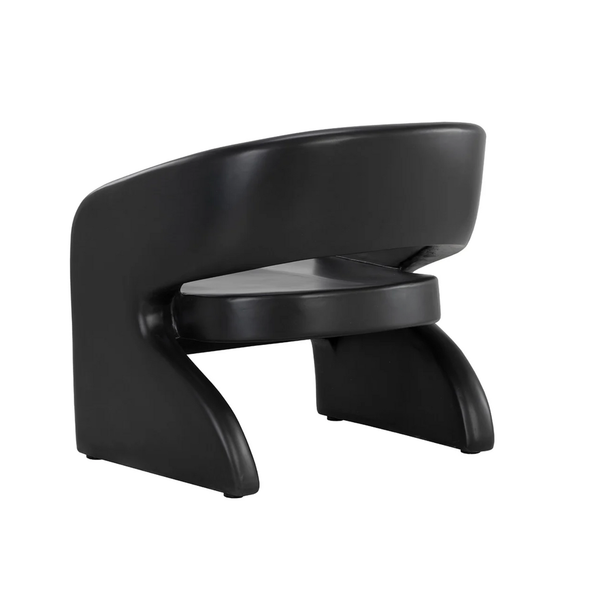 Cura Black Concrete Outdoor Lounge Chair