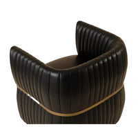 Tryor Vintage Black Leather Lounge Chair - Chair Detail | Bone & Brass