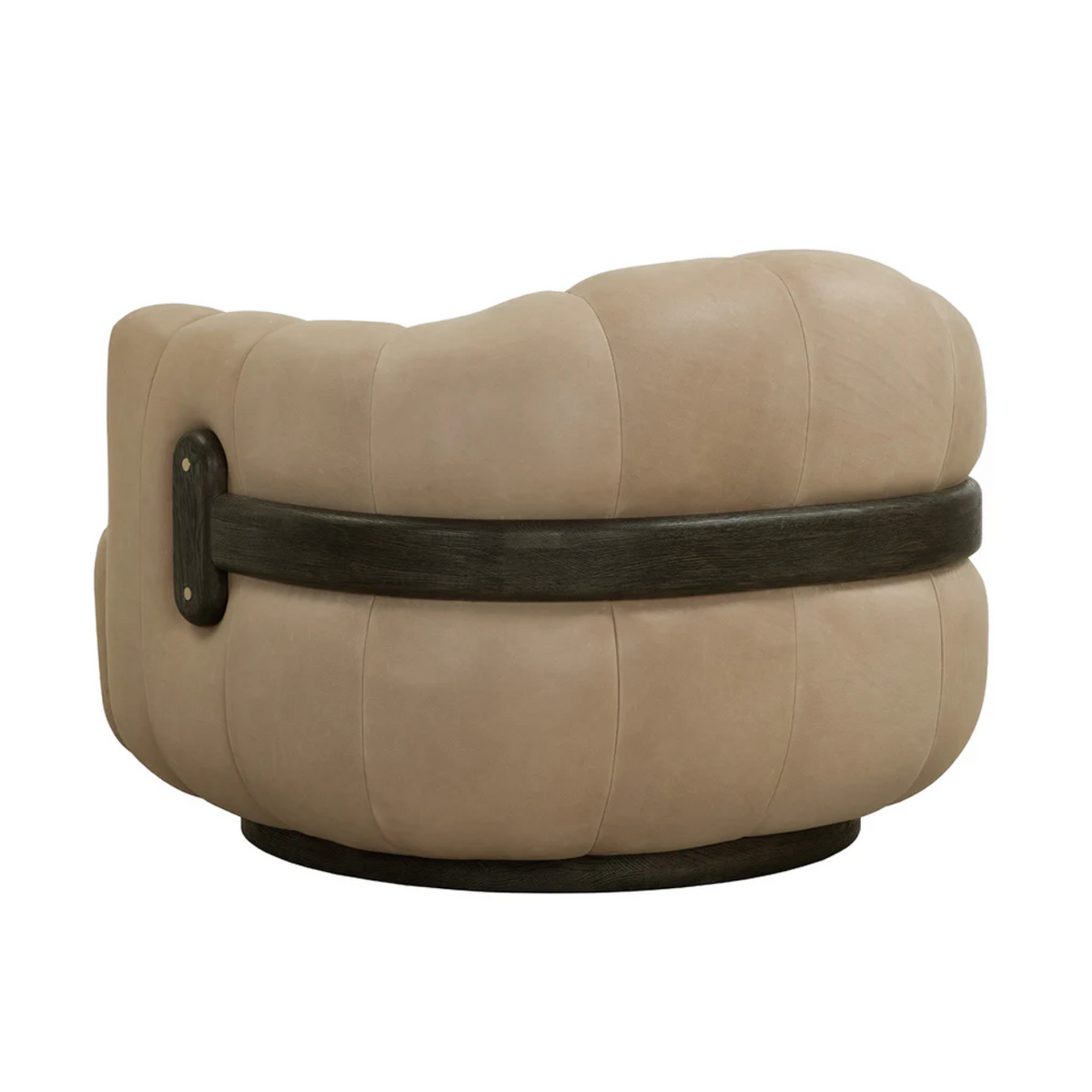 Tadeo Sahara Sand Leather Swivel Armchair