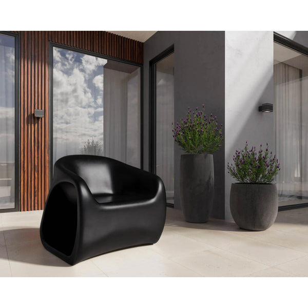 Orson Black Concrete Outdoor Lounge Chair