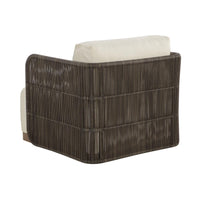 Ravenna Cream & Grey Woven Swivel Armchair - Outdoor Chair Detail | Bone & Brass