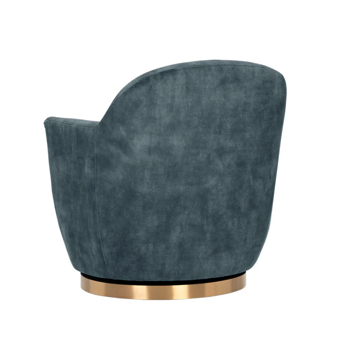 Casey Agean Blue & Brass Swivel Lounge Chair