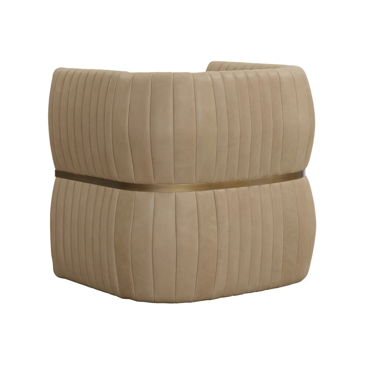 Tryor Sahara Sand Leather Lounge Chair