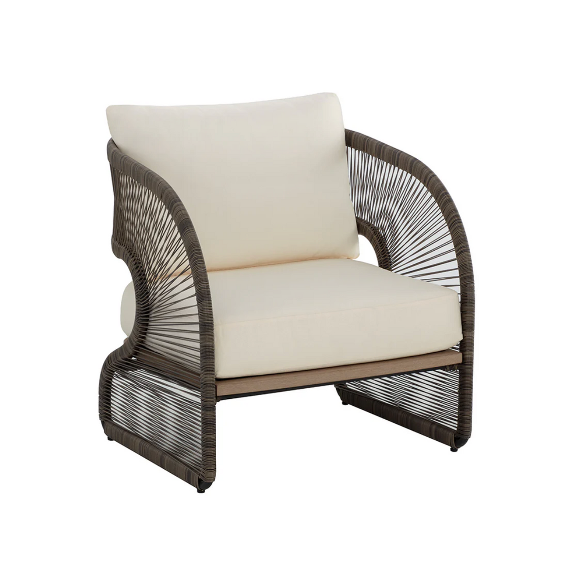 Toulon Ivory & Grey Woven Outdoor Lounge Chair
