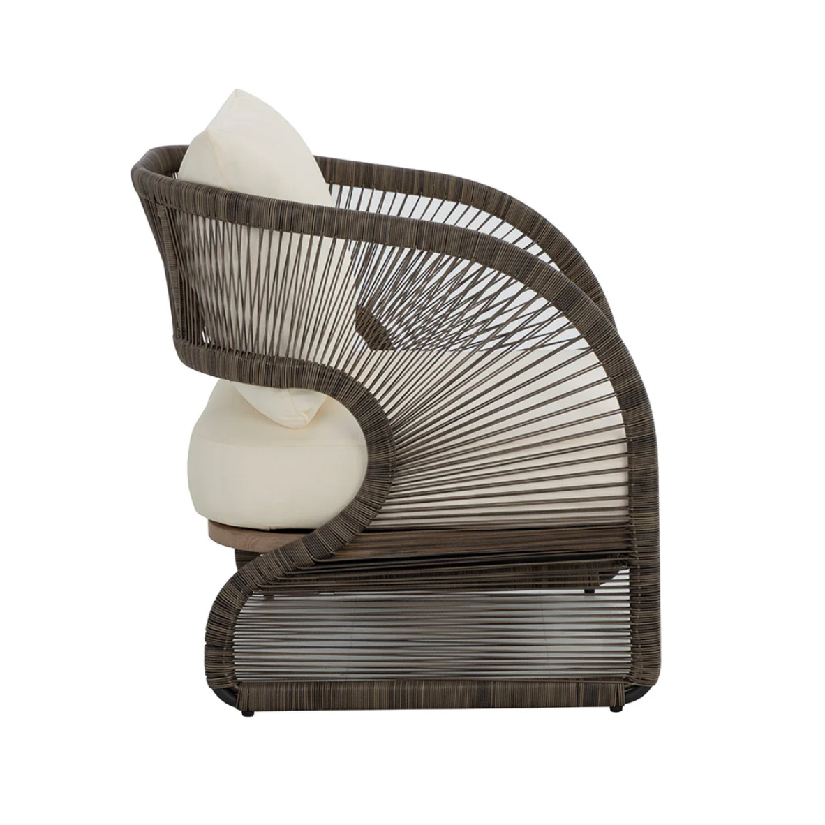 Toulon Ivory & Grey Woven Outdoor Lounge Chair