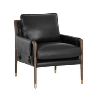 Mauti Black Leather Armchair | Bone & Brass