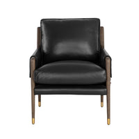 Mauti Black Leather Armchair - Chair Upholstery Detail | Bone & Brass