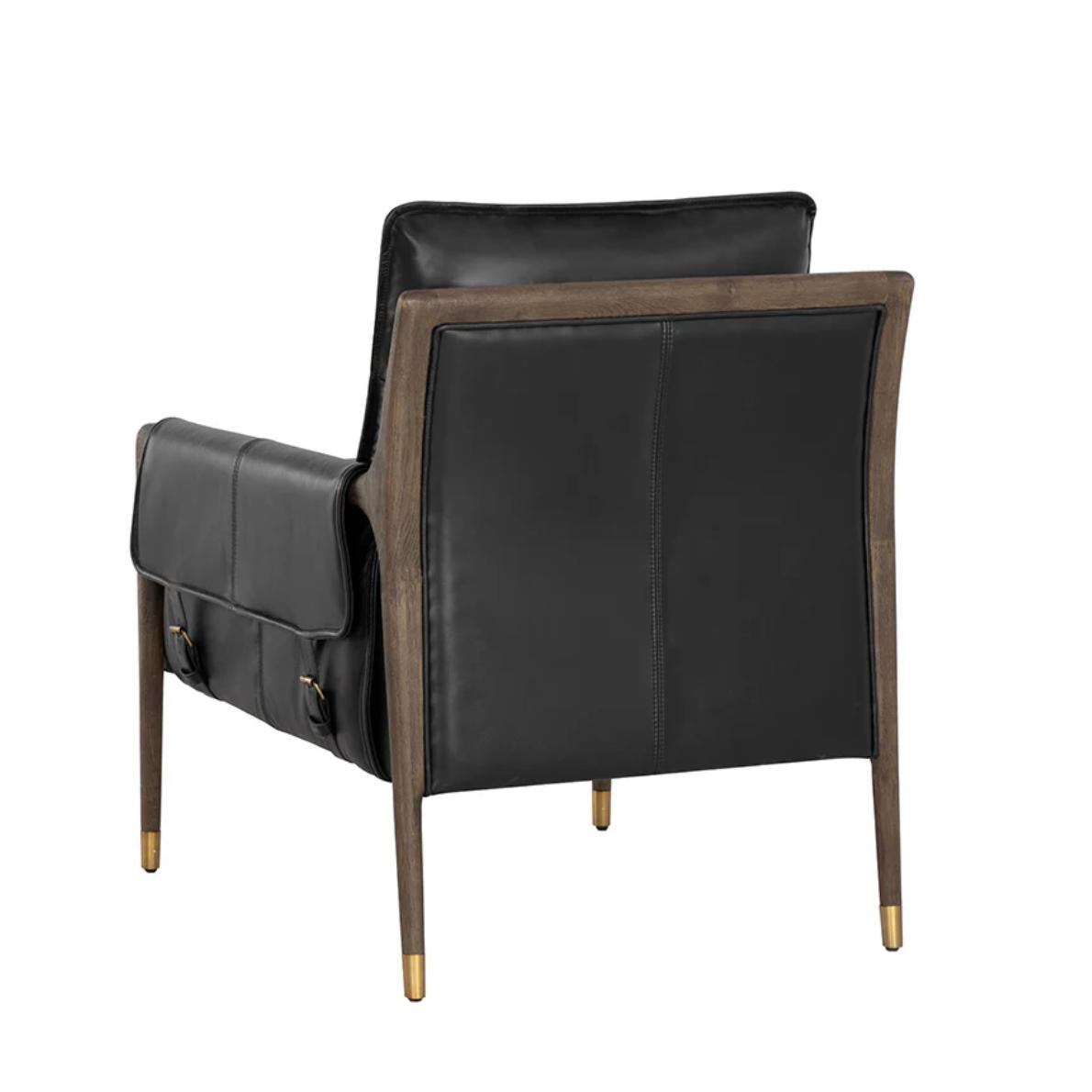 Mauti Black Leather Armchair - Chair Detail | Bone & Brass