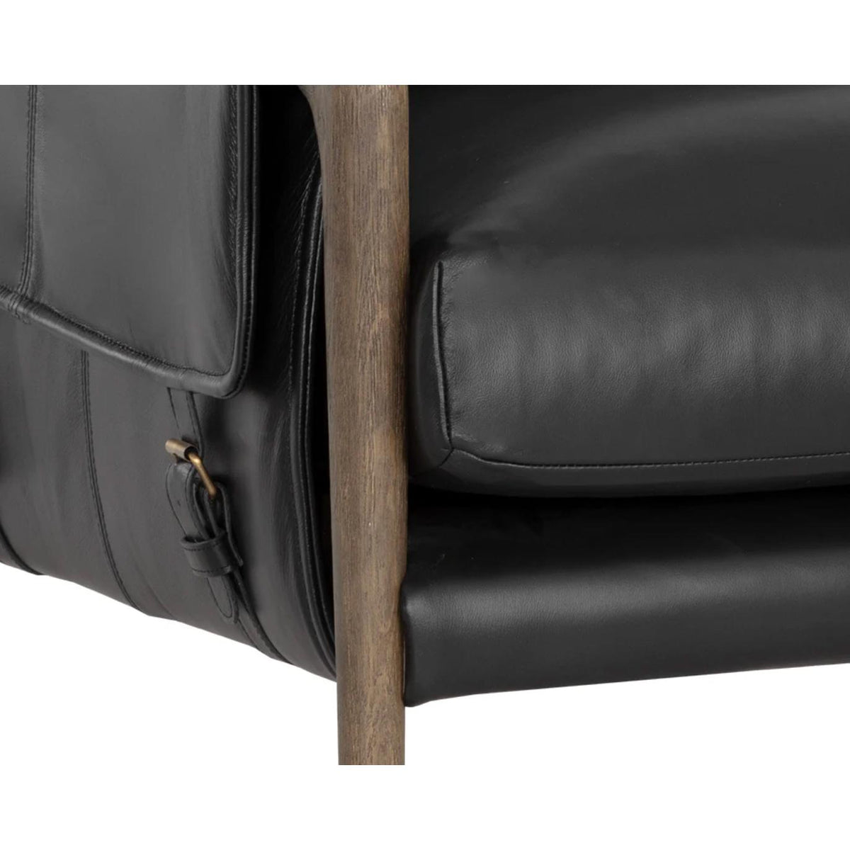 Mauti Black Leather Armchair - Chair View | Bone & Brass