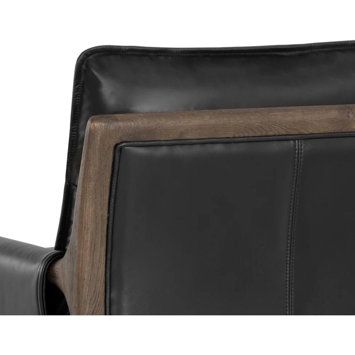Mauti Black Leather Armchair - Chair Side View | Bone & Brass