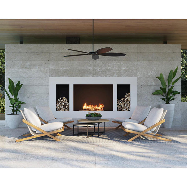 Bari Teak & Grey Rope Outdoor Lounge Chair - Outdoor Chair Side View | Bone & Brass