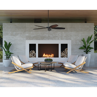 Bari Teak & Grey Rope Outdoor Lounge Chair