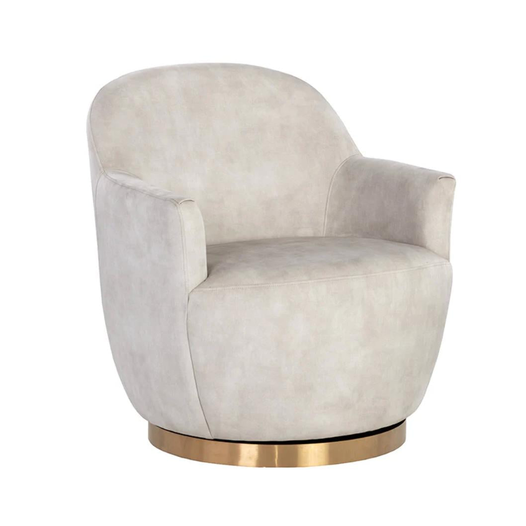 Casey Nono Cream Swivel Lounge Chair | Bone & Brass