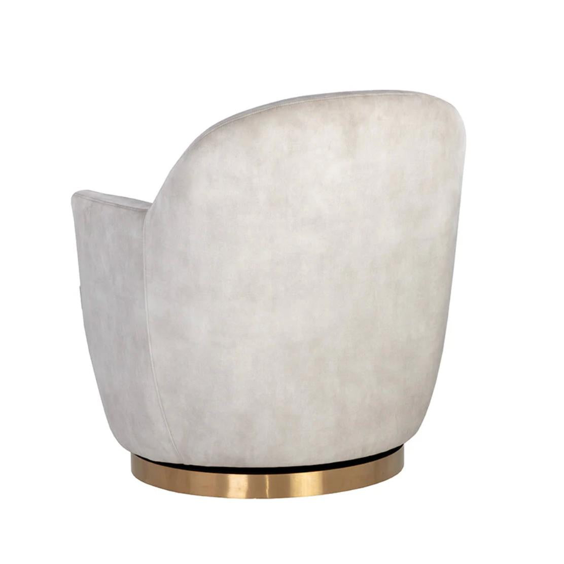 Casey Nono Cream Swivel Lounge Chair - Chair Side View | Bone & Brass