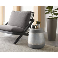 Bari Charcoal Grey Outdoor Lounge Chair - Outdoor Chair Side View | Bone & Brass
