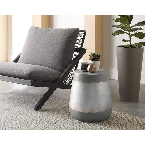 Bari Charcoal Grey Outdoor Lounge Chair - Outdoor Chair Side View | Bone & Brass
