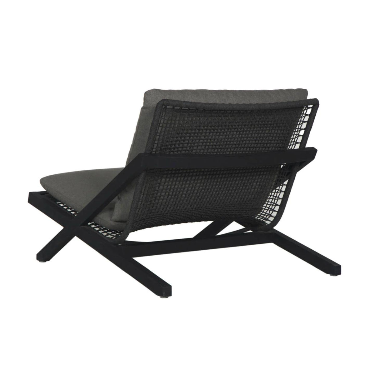 Bari Charcoal Grey Outdoor Lounge Chair - Outdoor Chair Detail | Bone & Brass